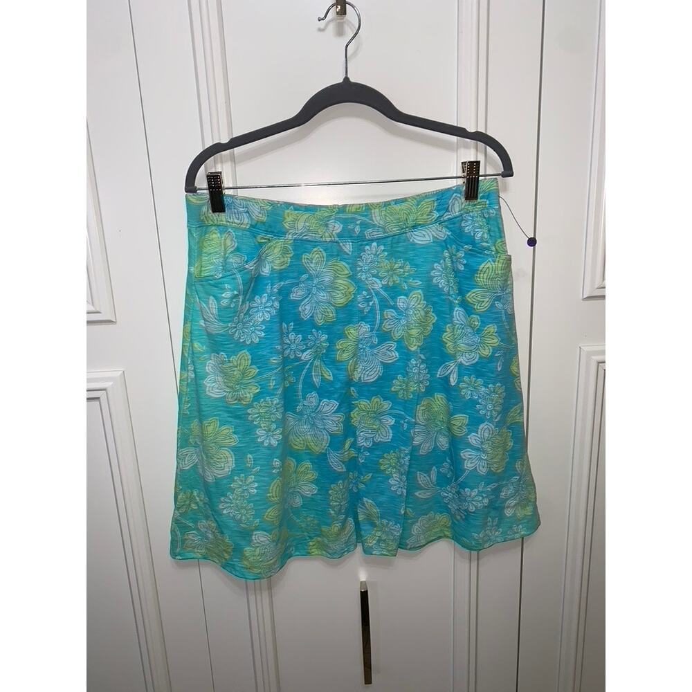 J.Jill Women's Petite A-Line Floral Skirt Medium Multicolor Knee Length Casual